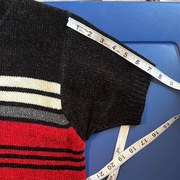 Vintage 90’s New Moves Acrylic Stripes Crop Sweater Top - Picture 9 of 11